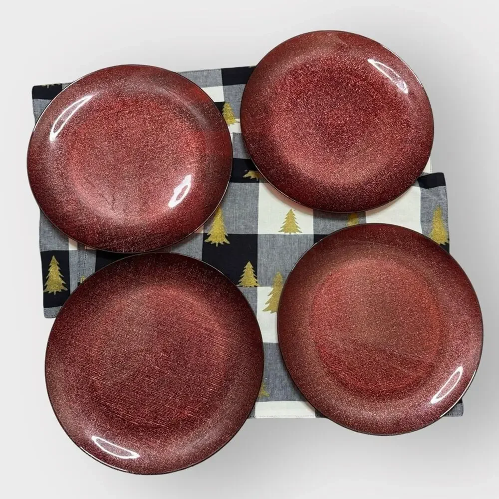 (4) Holiday Christmas placemats and plates